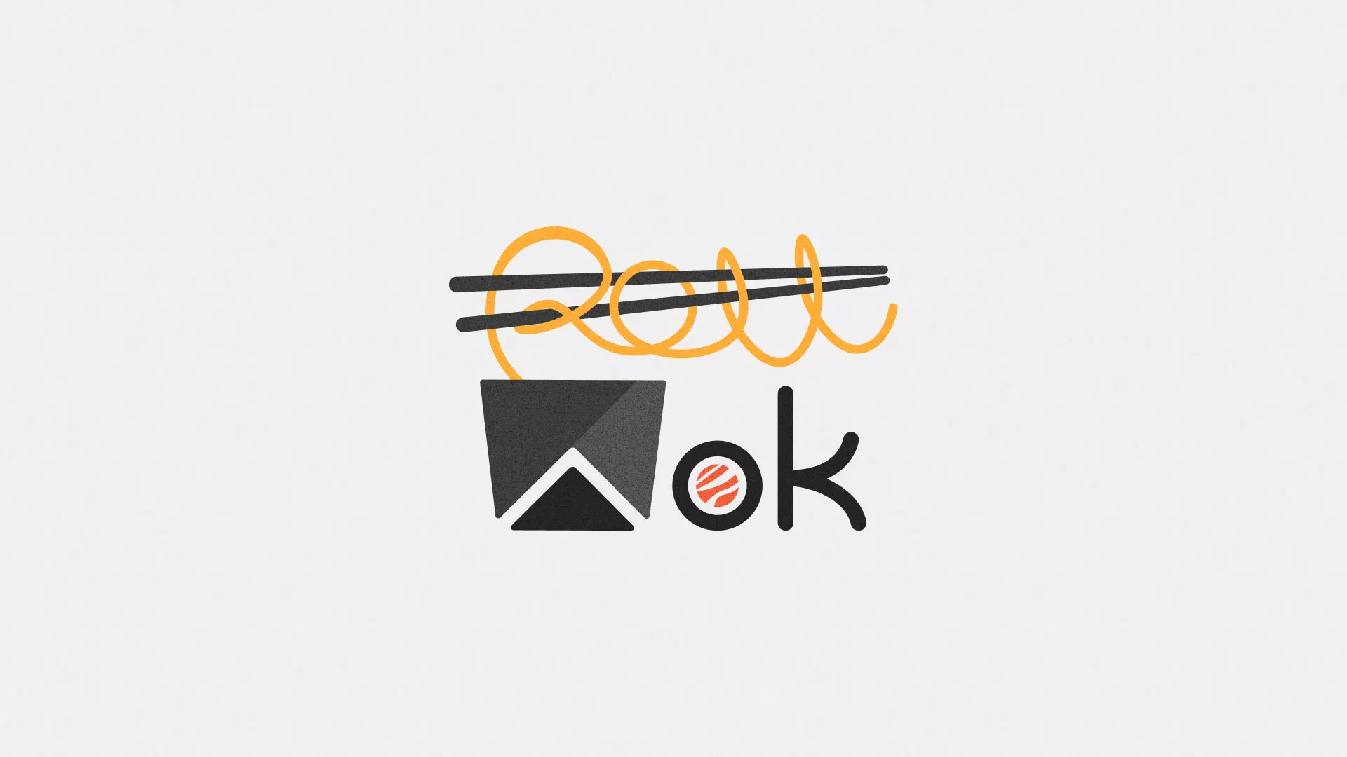Разработка логотипа суши-бара «Roll Wok Club» в Гурьевске